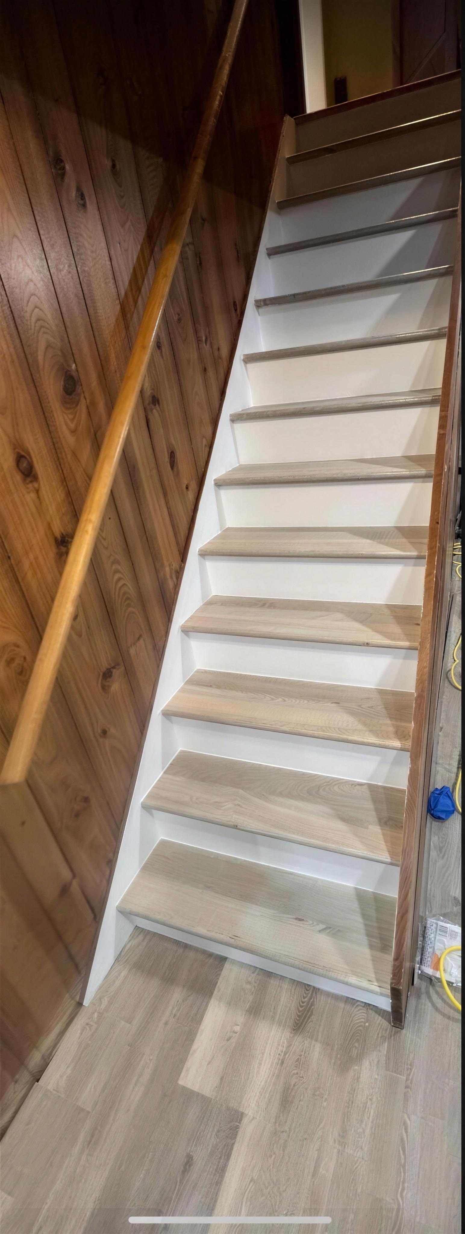 Stair tread refinish — after